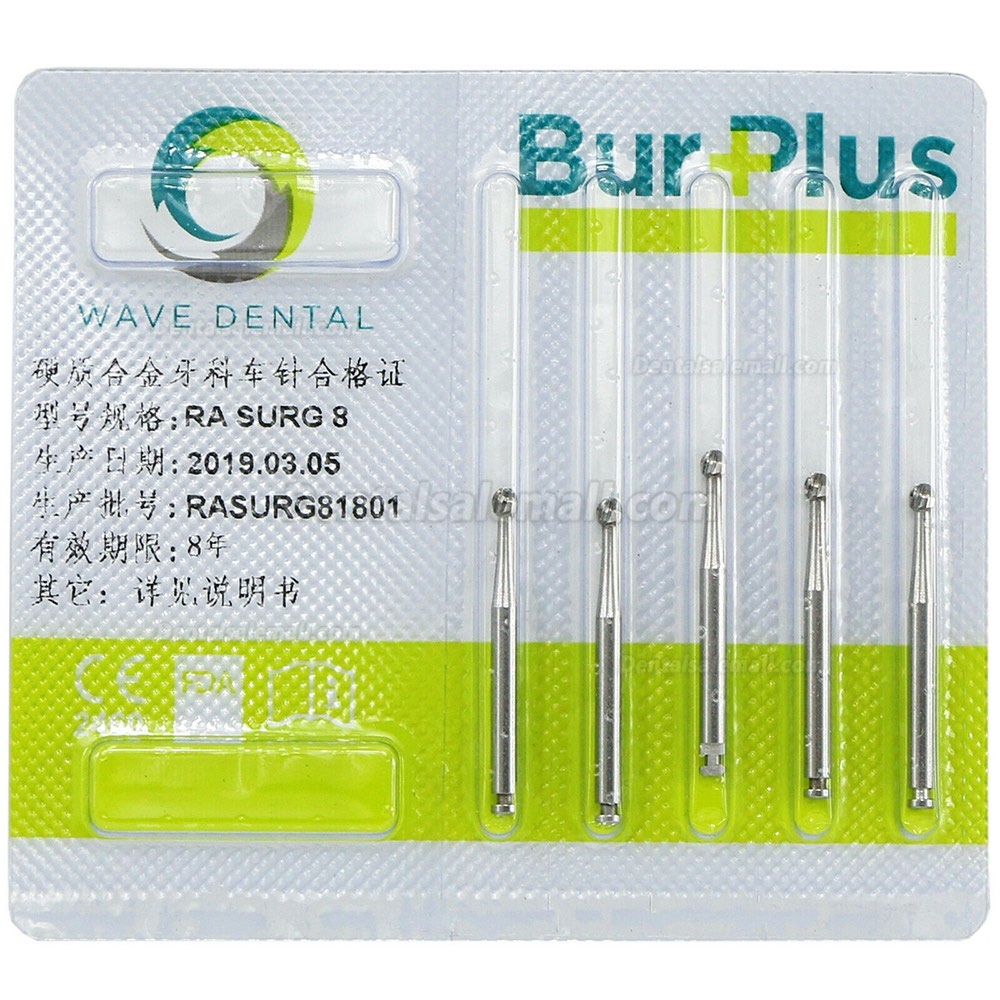 10 Boxes SBT WAVE Dental Low Speed Latch Round Bur Oral Surgery Carbide RA SURG 2 4 5 6 8